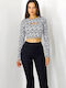 Bluza Damă Crop Top Albă