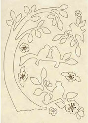 Stamperia Wooden Shape A5 14.8x21cm Branch Birds