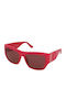 Guess Unisex Ochelari De Soare Cu Ramă Din Plastic Maro Tartarugă Și Lentile Roșii GU00252 72S