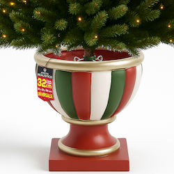Weihnachtsbaumständer Metall Rot Ψάθινη Φ32εκ.
