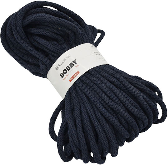 Bobby Braided Cord 8mm 400g 100% Cotton Dark Blue