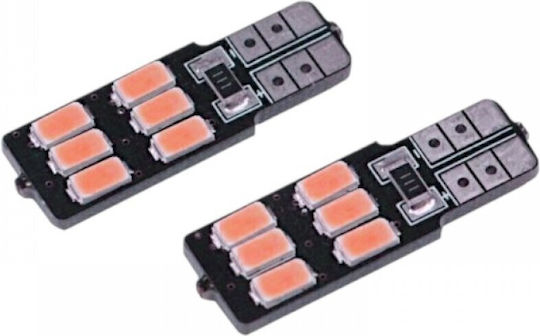 Λάμπες Αυτοκινήτου T10 Canbus LED Κόκκινο 12V 1.5W 2τμχ