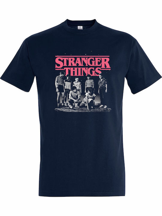Детска тениска French Navy Stranger Things Squad Graphic