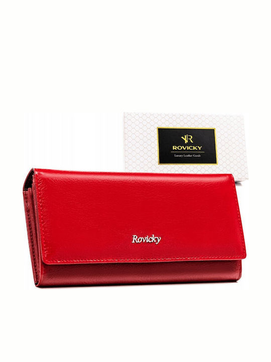 Large Leather Women's Wallet with RFID Red