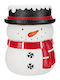 Snowman Stool White Red Black 35x36x44cm