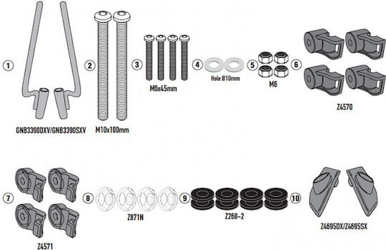 Givi Windshield Kit Piaggio Liberty 50-125-150 25 A5623a