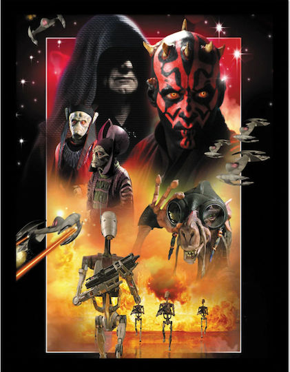 Star Wars Episode I Villains Дървена Рамка 30x40см Печат Fp14492p