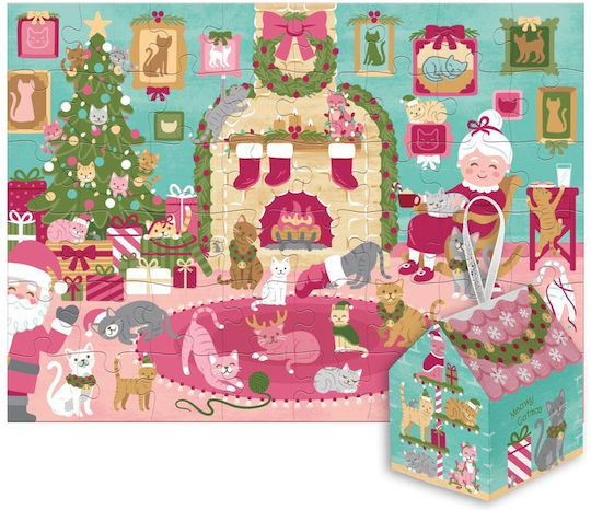 Stephen Joseph Christmas Puzzle 48 Pcs House Ornament Cat
