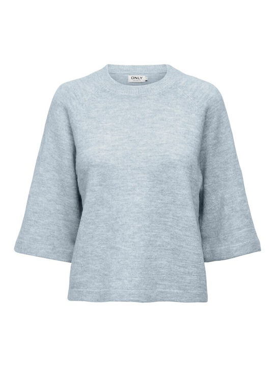 Only Damen Pullover mit 3/4-Ärmeln Hellblau