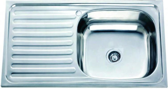 Inter Ceramic Ick Drop-In Кухненски Мивка Inox Дължина 75xШирина 40cm Сребрист
