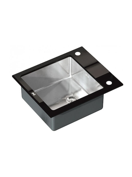 Inter Ceramic Ένθετος Νεροχύτης Inox με Μπαταρία Μ60xΠ51cm Γκρι
