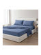 Olia Home Σετ Σεντόνια Μονά 160x260εκ. Light-blue (3τμχ)