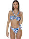 Set Bikini Brazil Animal Print Albastru