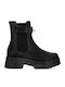 Leather Women's Ankle Boots with Medium Heel Black