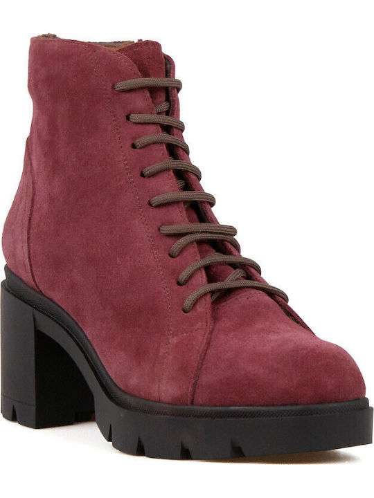 Silia D Leather Women's Ankle Boots Burgundy