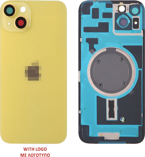 Batterieabdeckung Battery Cover + Camera Lens + Gelb für iPhone 14 Plus