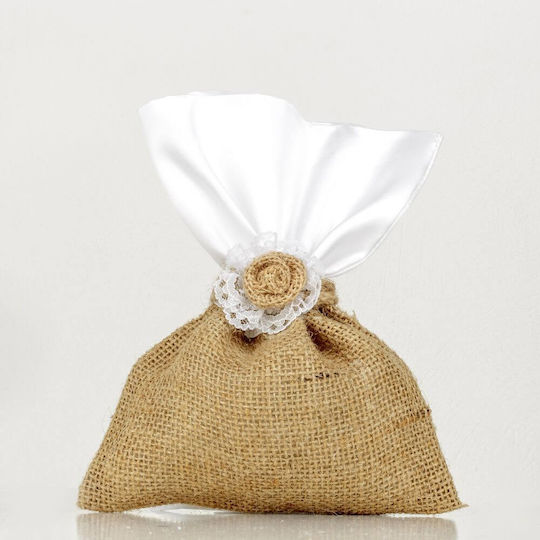 Hochzeitsgeschenke Jute Weißes Satinstoff