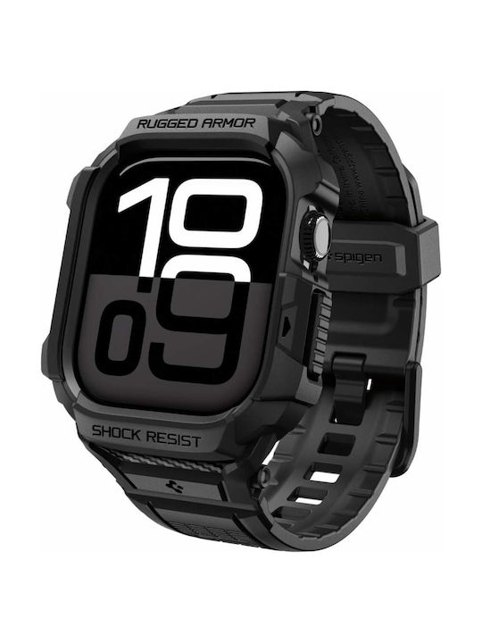 Spigen Rugged Armor Pro 2 Silicone Case Matte Black for Apple Watch series 10/11 - 46mm