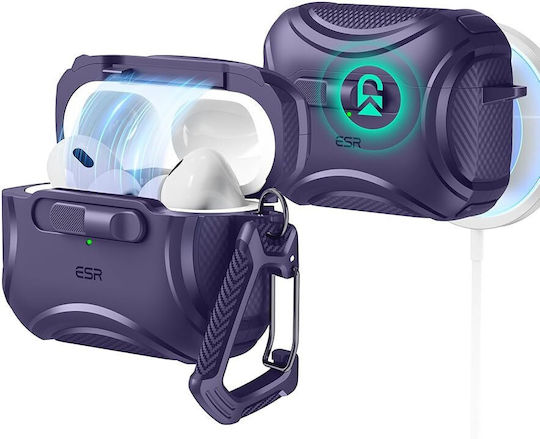 ESR Cyber Flicklock Armor Θήκη Σιλικόνης σε Μωβ χρώμα για Apple AirPods Pro