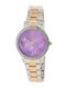 Loisir Arizona Damenuhr 34mm Batterie mit Gold Metall-Armband