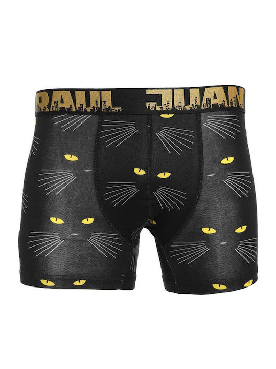Herren Boxershorts Schwarz mit Mustern 1Packung