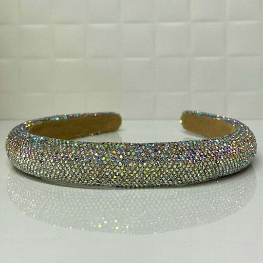 Fuzty Headband Rhinestones Multicolor
