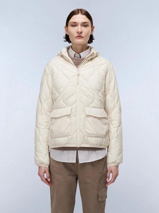 Γυναικείο Μπουφάν για Χειμώνα Beige Dimity, Εκρου