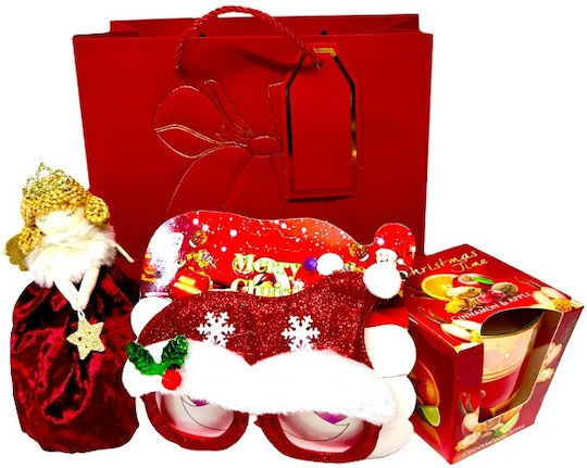 Pachet Secret Santa Ornament Înger Lumânare Parfumată De Sezon Ochelari Amuzanți Tematici În Sac Cadou