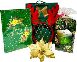 Pachet Secret Santa Bentita Cu Coarne De Cerb Card Muzical De Crăciun Figurina Decorativă De Crăciun Flori Uscate Parfumate În Sac Tematic