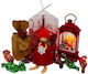 Pachet Secret Santa Lanterne Moș Crăciun Lumina Decorațiune Înger Decorativ Bomboane Brad De Crăciun În Cutie De Prezentare Transparentă