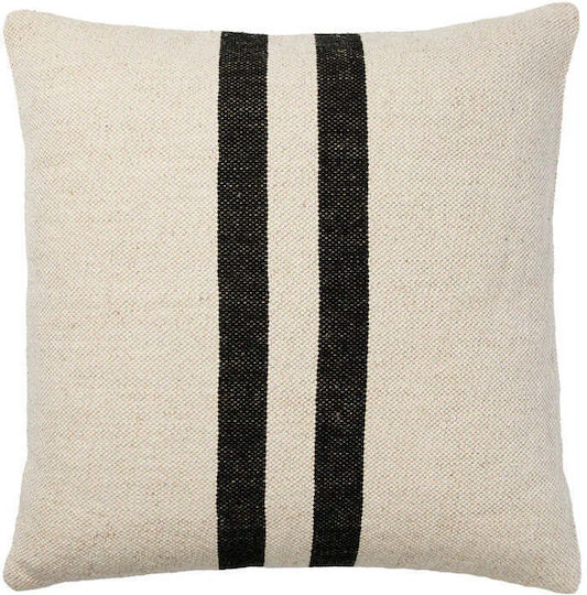 Broste Copenhagen Dekorativer Kissenbezug Schwarz Beige 50x50cm