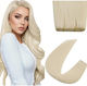 Haarteile Invisible Genius Menschliche Haare Blonde Platin No 60