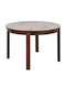 Melfero 101 Round Table Dining Room with Marble Surface White Marble, Dark Oak 75x75cm