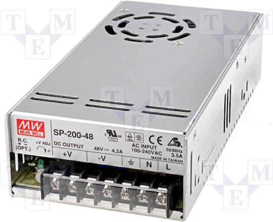 Mean Well Τροφοδοτικό LED Ισχύος 201.6W με Τάση Εξόδου 48V