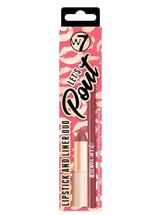 W7 Cosmetics Let’s Pout Pink Lip Duo Σετ Μακιγιάζ για τα Χείλη 2τμχ