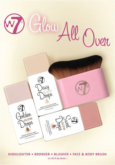 W7 Cosmetics Glow All Over Σετ Μακιγιάζ για το Πρόσωπο 4τμχ