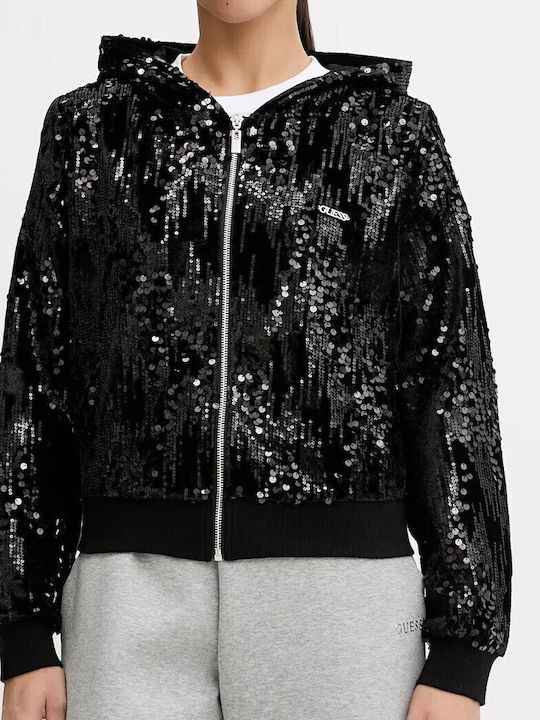 Women's Black Zip-Up Cardigan