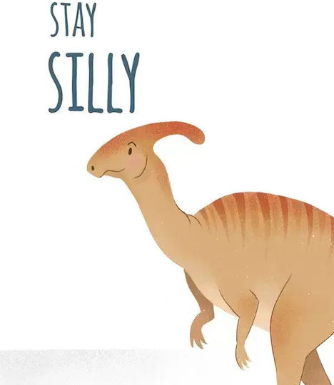 Kids Framed Wall Painting With Dinosaur Stay Silly 30x40cm