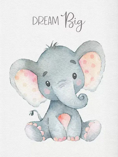 Kids Framed Wall Painting Elephant 30x40cm