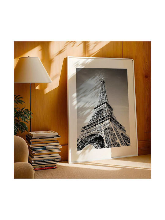 Poster Eiffel Tower Pst2508 30cm X 40cm Κορνίζα Σκούρο Φυσικό Ξύλου Καφέ