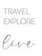 Quote Poster Travel Explore Live Pst25186 21cm X 30cm Frame Dark Natural Wood Brown