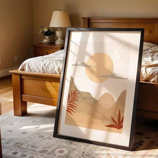 Poster Sun Scenery Pst163 30cm X 40cm Κορνίζα Σκούρο Φυσικό Ξύλου Καφέ