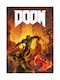 Gaming Poster Doom Eternal Gm2343 21cm X 30cm Frame Dark Natural Wood Brown