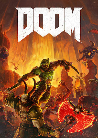 Gaming Poster Doom Eternal Gm2343 21cm X 30cm Frame Dark Natural Wood Brown