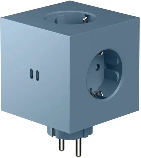 AVOLT PowerCube 3 Θέσεων με USB-C Μπλε