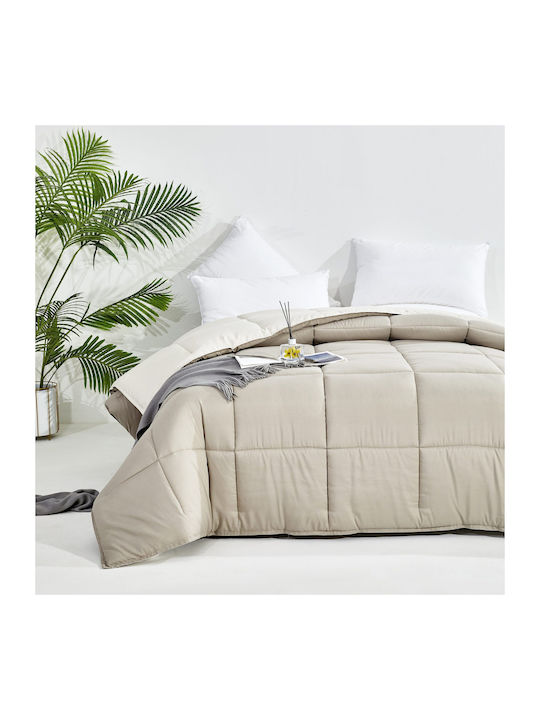 Mattex Bettdecke Großes Doppelbett mit Microfiber-Füllung 220x240cm Mocca-ecru 450 GSMGsm 11 togs Togs
