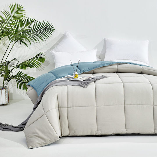 Mattex Πάπλωμα Υπέρδιπλο με Γέμιση Microfiber 240x260εκ. Aurora-beige 450 GSM 11 togs