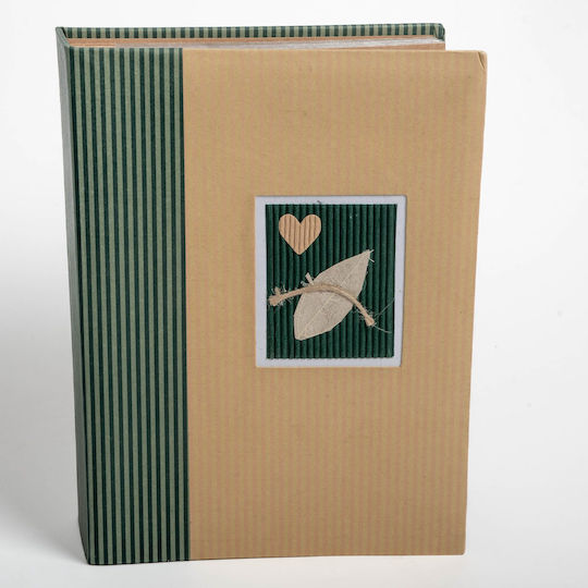 Photo Album Ecological 200 Photos 10x15 Striped Design Green Beige Bb4220