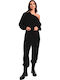 Women's Blouse with Zipper Black