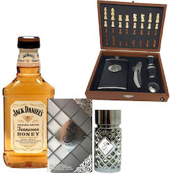 Nouvas Paket Arabisches Parfüm Jazzab Silber 100ml Box Zubehör Holzoptik Eine Flasche Jack Daniel’s Honey 200ml